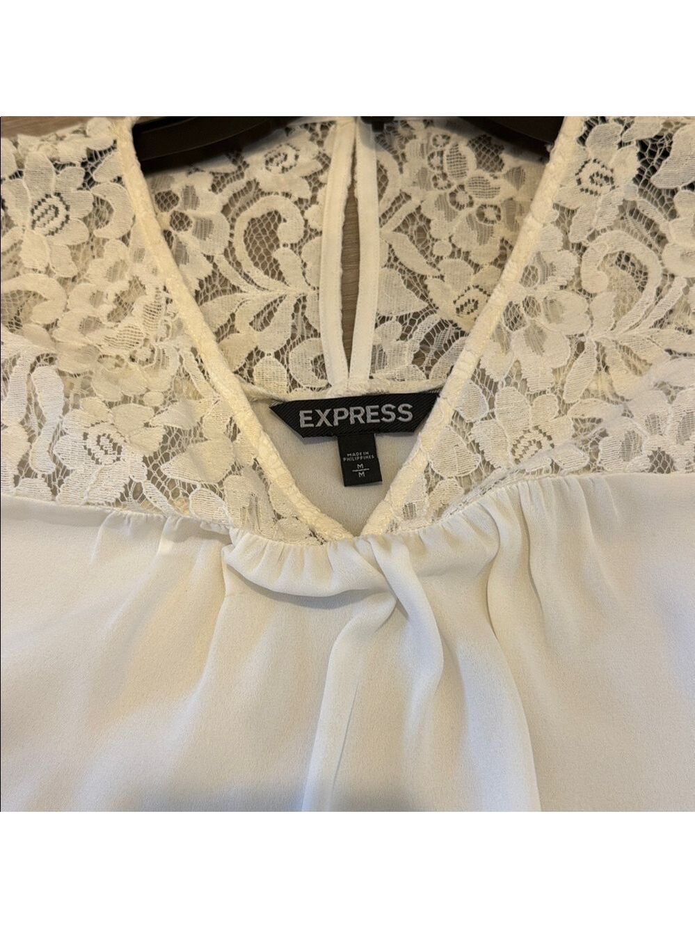 Express White Lace Detail Blouse - Picture 5 of 9